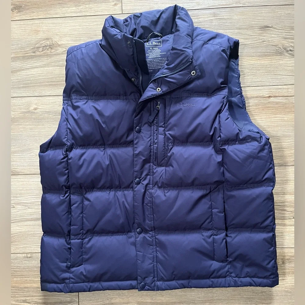 L.L. Bean Men's Mountain Insulated Down Quilted Puffer Vest Navy XL hmmm mm - Picture 3 of 11